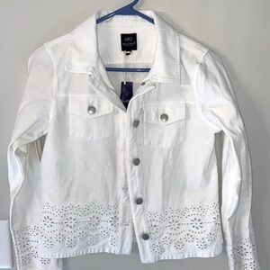 NWT Blu & Blue white denim Jean jacket size XXL